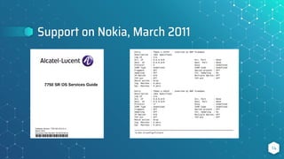 Support on Nokia, March 2011
14
 