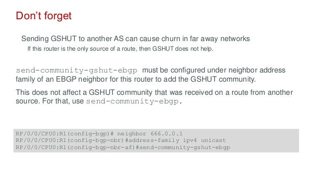 BGP Graceful Shutdown - IOS XR  Slide 11