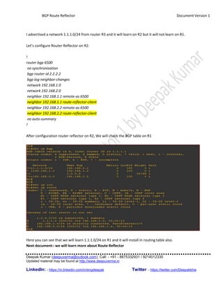 Bgp route reflector | PDF
