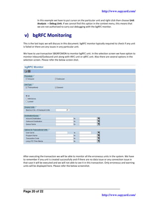 bgRFC Framework in SAP | PDF
