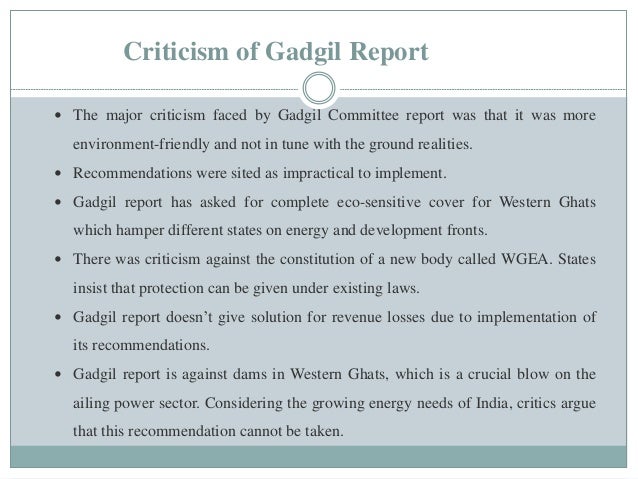 GADGIL COMMITTEE REPORT ON WESTERN GHATS PDF