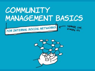 Community management basics
For internal social networks
 