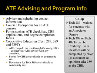 There are many important links for the BGSU website listed throughout the community pages.New Student TutorialThe New Student Tutorial takes you through the folders included the ATE Community.