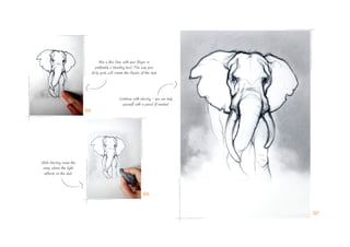 Blur a few lines with your finger or
preferably a blending tool. This way your
dirty spots will create the illusion of the dust.
While blurring, erase the
areas where the light
reflects on the dust.
Continue with blurring - you can help
yourself with a pencil if needed.
05
06
07
 