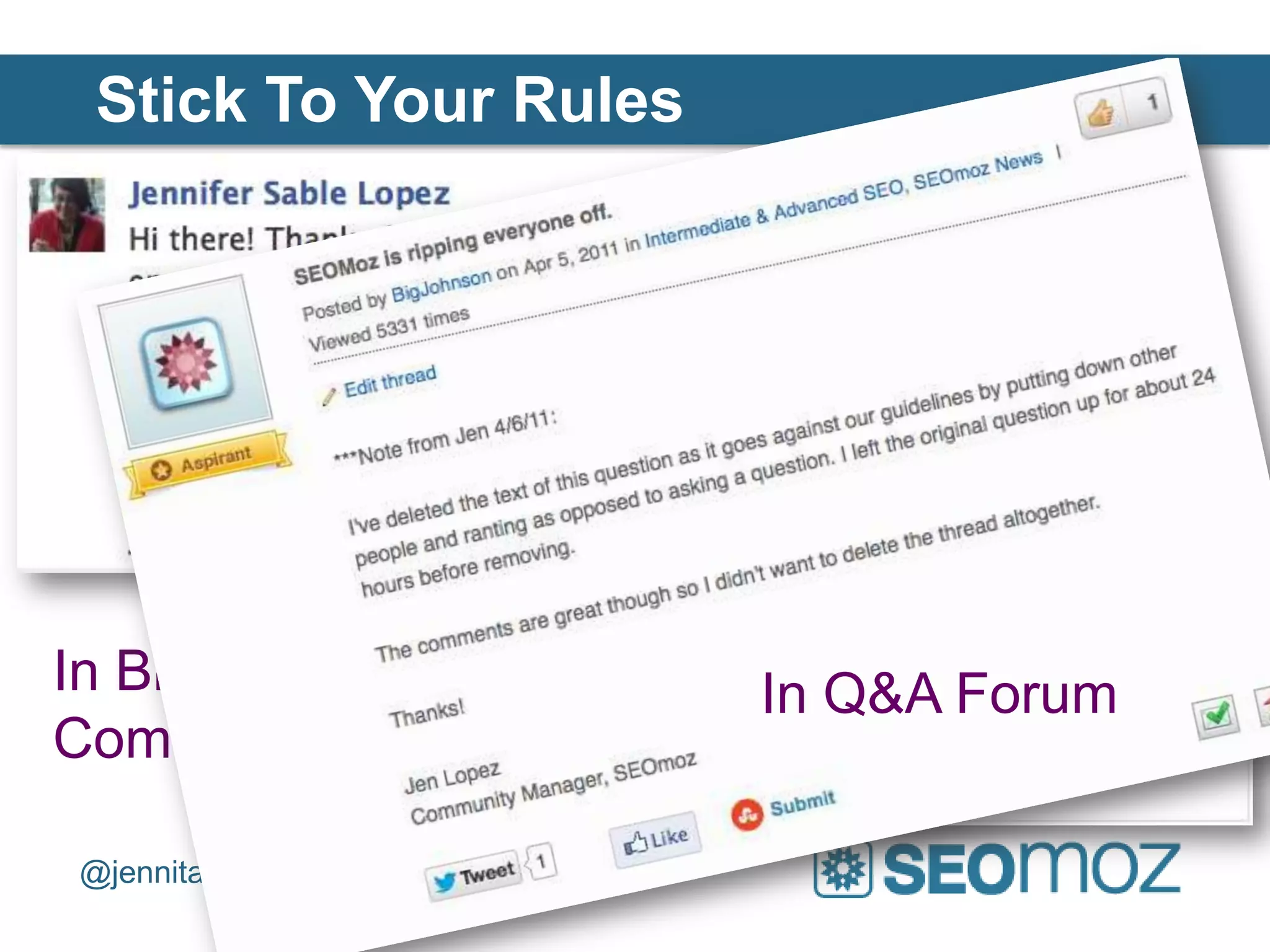 Stick To Your Rules



                         On Facebook




In Blog                In Q&A Forum
Comments

@jennita #BlueGlassX
 