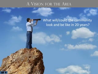 What will/could the community
look and be like in 20 years?
MS B&
A VISION FOR THE AREA
 