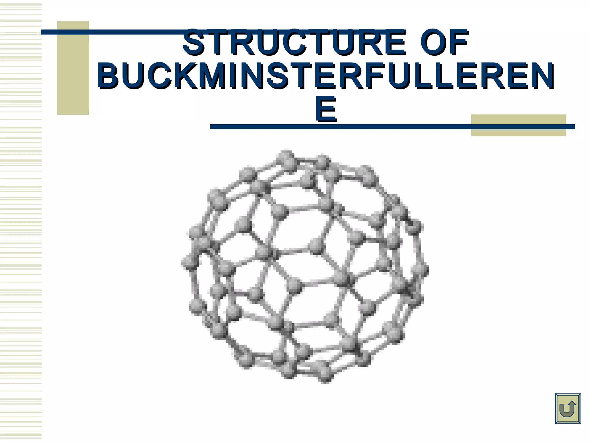 STRUCTURE OFSTRUCTURE OF
BUCKMINSTERFULLERENBUCKMINSTERFULLEREN
EE
 