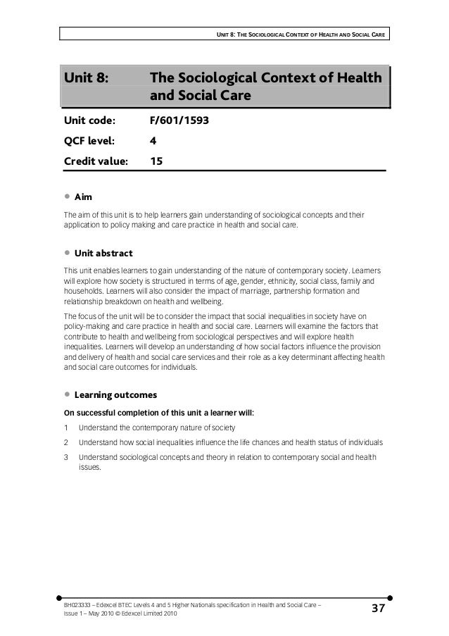 health and social care unit coursework example health and social care unit below is an essay on unit health and social