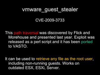 clients.xml <ConfigRoot> <clientConnection id="0000"> <authdPort>902</authdPort> <version> 3 </version> <patchVersion>3.0.0</patchVersion> <apiVersion>3.1.0</apiVersion> <downloadUrl>https://*/client/VMware-viclient.exe</downloadUrl> </clientConnection> </ConfigRoot> 