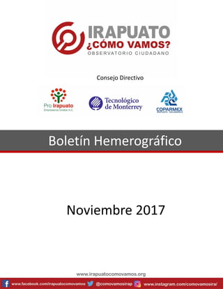 Boletín Hemerográfico
Noviembre 2017
Consejo Directivo
 