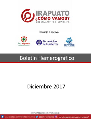 Boletín Hemerográfico
Diciembre 2017
Consejo Directivo
 