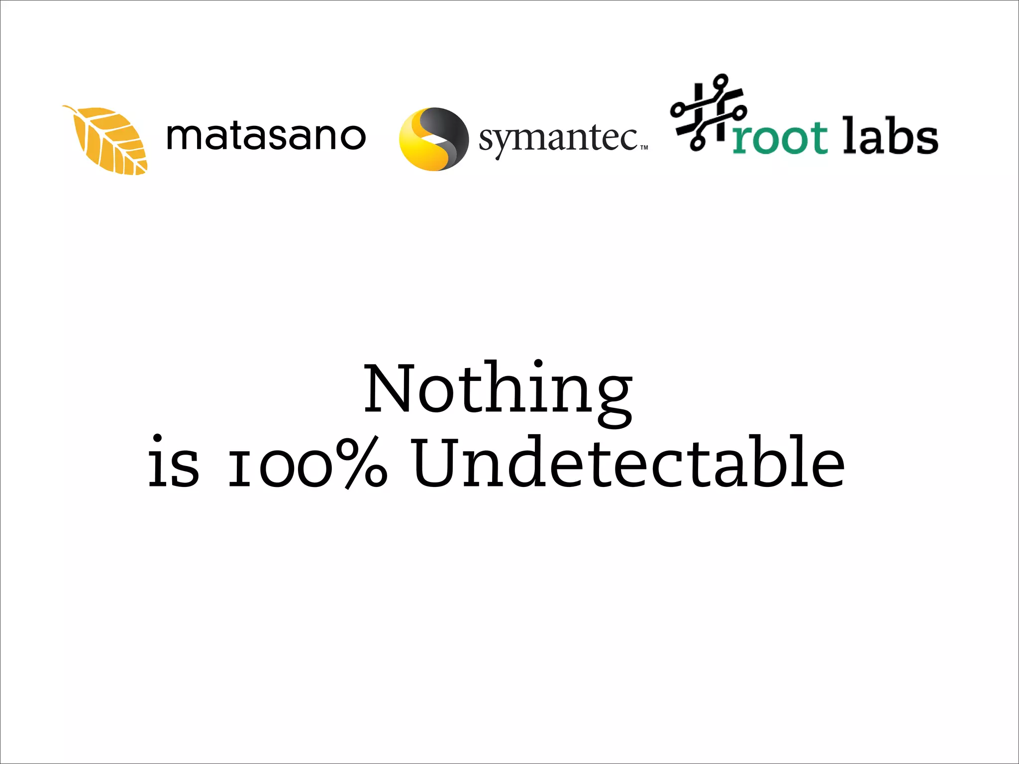 Don't Tell Joanna the Virtualized Rootkit is Dead (Blackhat 2007)