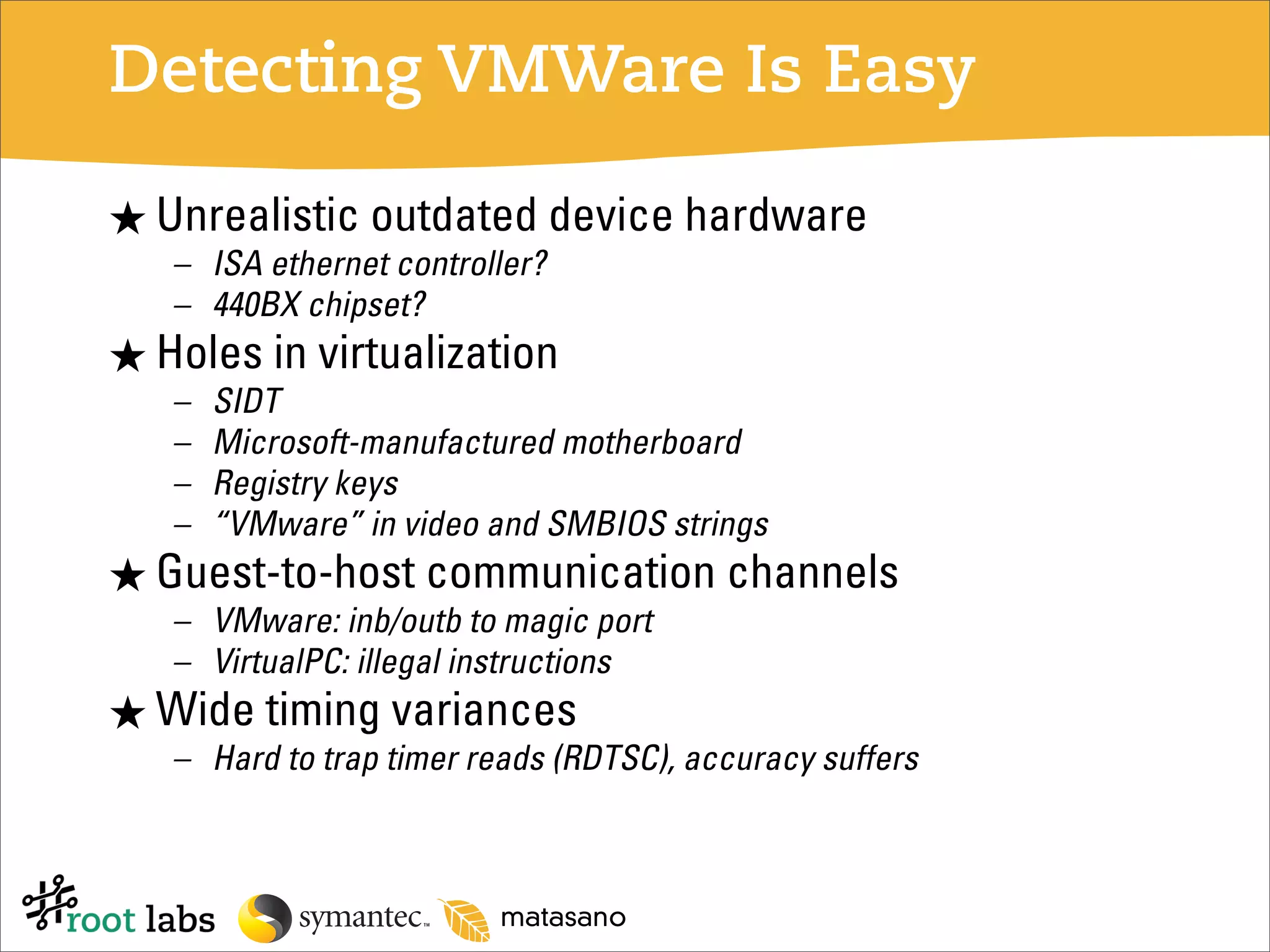 Don't Tell Joanna the Virtualized Rootkit is Dead (Blackhat 2007)
