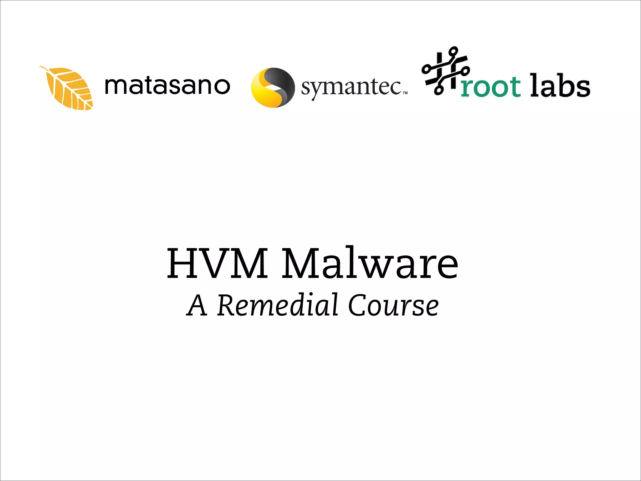 Don't Tell Joanna the Virtualized Rootkit is Dead (Blackhat 2007)