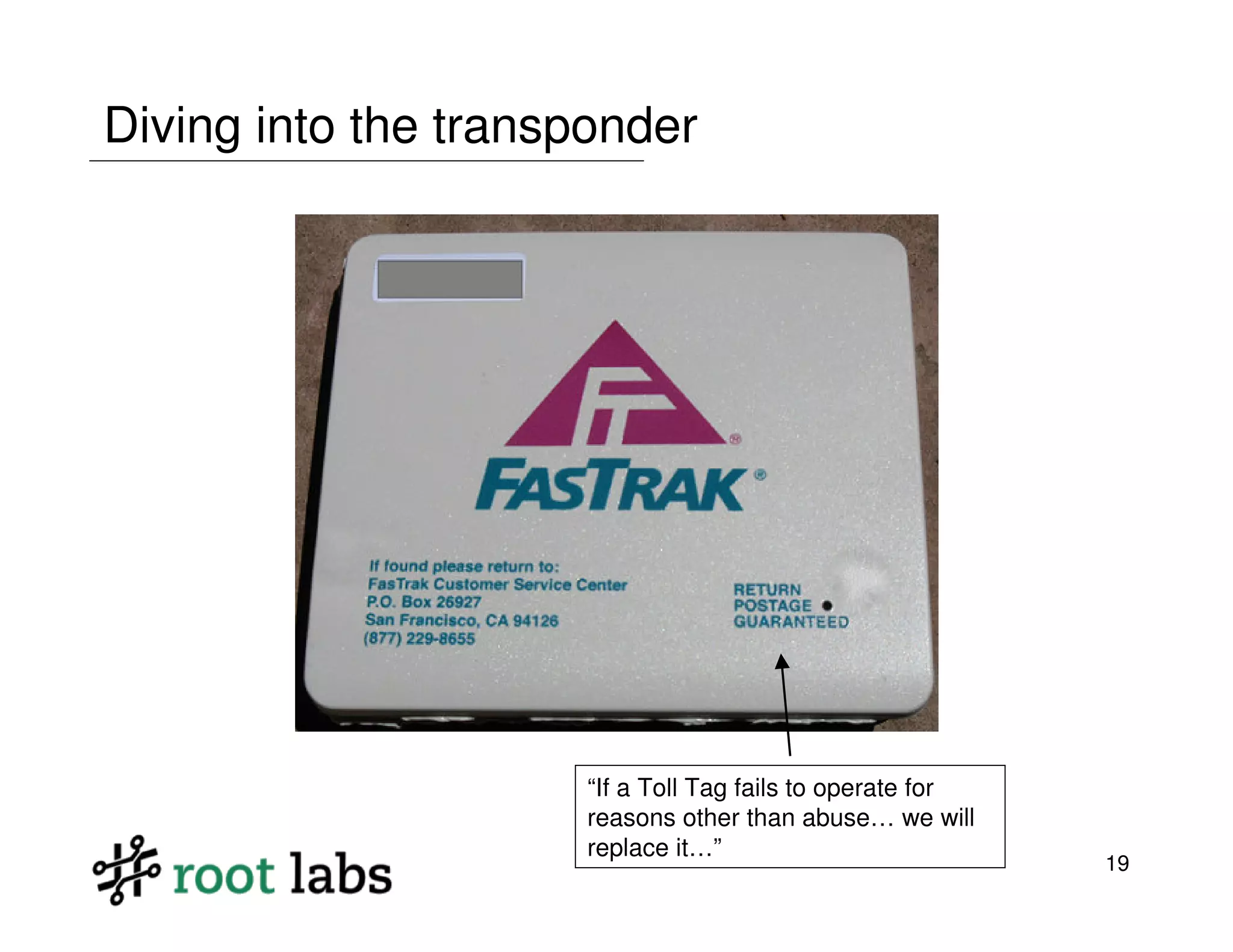 Highway to Hell: Hacking Toll Systems (Blackhat 2008)