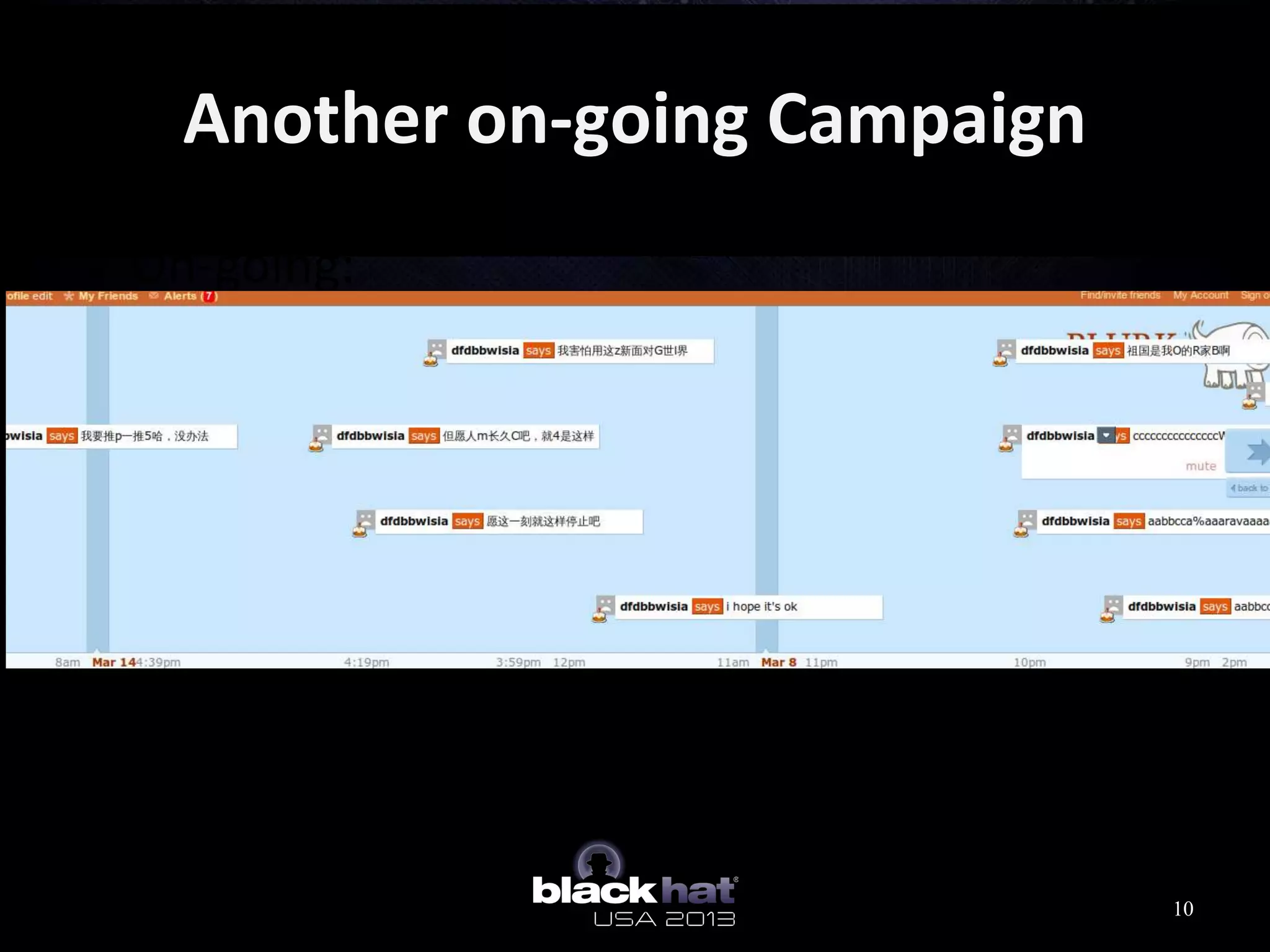 Another on-going Campaign
 On-going:
10
 