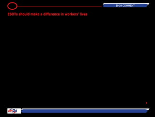 Government, through the indigenisa-
tion and empowerment laws, made
a call to foreign owned companies to
empower their employees through
Employee Share Ownership Trusts.
The ESOTs are envisioned in the Indi-
genisation and Economic Empower-
ment (General) Regulations of 2010.
Many of the companies have complied
and ceded the requisite 10 percent
to their employees in a move that is
supposed to see workers reaping the
benefits of the empowerment drive.
Big mining companies such as Zim-
babwe Platinum Holdings, Mimosa
and Anglo Platinum launched their
employee share schemes alongside
community share ownership schemes
while corporates like Meikles, Old
Mutual, Delta Beverages and BAT
Zimbabwe also launched theirs.
Basically, an employee share owner-
ship scheme is a contribution plan that
provides a company’s workers with an
ownership interest in the company.
Under such schemes, companies
provide their employees with stock
ownership, typically at no cost to the
employees.
The model of Zimbabwe’s indigenisa-
tion law places prominence on wealth
creation through broad-based par-
ticipation of the indigenous people in
economic activity.
But since the launch of these ESOTs
(and some of the CSOTs), we have
noticed little to no change in the liveli-
hoods of the people targeted by such
drives.
What has happened is that the
schemes have become mere decora-
tions; a means to avoid punishment
from a Government that expects the
companies to contribute to communi-
ties and employees livelihoods.
Senators today heard that the Meikles
ESOT is yet to take effect because
there is no money to pay for the
shares.
Although Meikles promised to help
its employees to buy the 10 percent
stake, the condition was only after
Government has paid back more than
$80 million owed to the company by
the RBZ.
So this means if the Government does
not have the capacity to pay Meikles,
the employees suffer.
It basically means they are holding
Government ransom!
And workers whose pension money
was taken to pay for part of the stake
will lose out on both the ESOT and
their pension if they retire before Gov-
ernment pays its debt.
That management has also denied the
employees the chance to pay for their
own shares means they just want to
have something to hold over them or
they just want to keep hold of those
shares. Unless they are paid for, they
belong to Meikles not the employees.
These big companies have a com-
munity as well as employees for so
long and they are getting away with it
because there have been loopholes in
the manner in which the programme
was carried out.
So Government should do a few things
to correct this problem.
First, Government should close off all
those loopholes being manipulated by
companies so that they do not have a
choice but contribute to the welfare of
employees and communities.
Then it should go back to the draw-
ing board and make the provisions for
ESOTs and CSOTs clear. Government
should also make time frames for
the operationalisation of the schemes
clear so that companies comply with
these provisions on time. Or else it will
take decades for the schemes to start
benefitting the employees.
Last, Government should ensure that
all companies that launched ESOTs
and CSOTs are making good their
promise.
We are tired of empty promises,
promises made to make the powers
that be happy but not followed up with
action.
It’s time we see some action! Employ-
ees should receive their benefits for
working for that company before they
die. After all, their children might not
even benefit once they are gone. •
13 BH24 COMMENT
ESOTs should make a difference in workers' lives
 