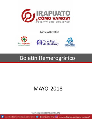 Boletín Hemerográfico
MAYO-2018
Consejo Directivo
 