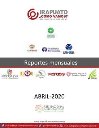 Reportes mensuales
ABRIL-2020
 