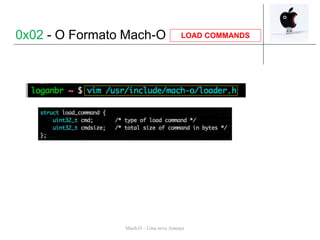 Mach-O – Uma nova Ameaça
LOAD COMMANDS0x02 - O Formato Mach-O
 