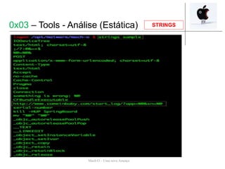 Mach-O – Uma nova Ameaça
STRINGS0x03 – Tools - Análise (Estática)
 