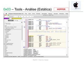 Mach-O – Uma nova Ameaça
HOPPER0x03 – Tools - Análise (Estática)
 