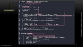 ALEXANDREBORGES–MALWAREANDSECURITYRESEARCHER
BHACK CONFERENCE 2019
19
managed code
 