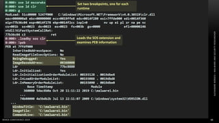 ALEXANDREBORGES–MALWAREANDSECURITYRESEARCHER
BHACK CONFERENCE 2019 48
Set two breakpoints, one for each
runtime
Loads the SOS extension and
examines PEB information
 