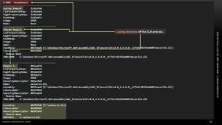 ALEXANDREBORGES–MALWAREANDSECURITYRESEARCHER
BHACK CONFERENCE 2019 49
Listing domains of the CLR process.
 