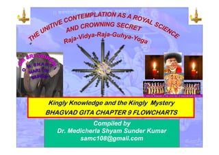 Kingly Knowledge and the Kingly Mystery
BHAGVAD GITA CHAPTER 9 FLOWCHARTS
Compiled by
Dr. Medicherla Shyam Sunder Kumar
samc108@gmail.com
 