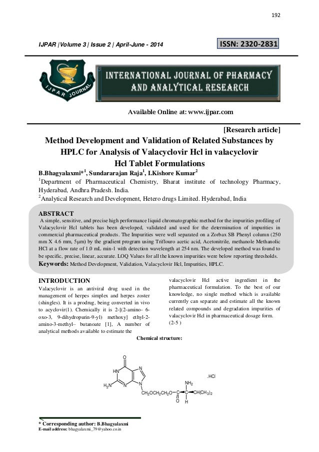 Method Development and Validation of Related Substances by HPLC for A…