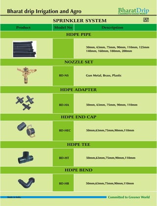 DRIP IRRIGATION SYSTEM & HDPE PIPES By Bharat Drip Irrigation And Agro ...
