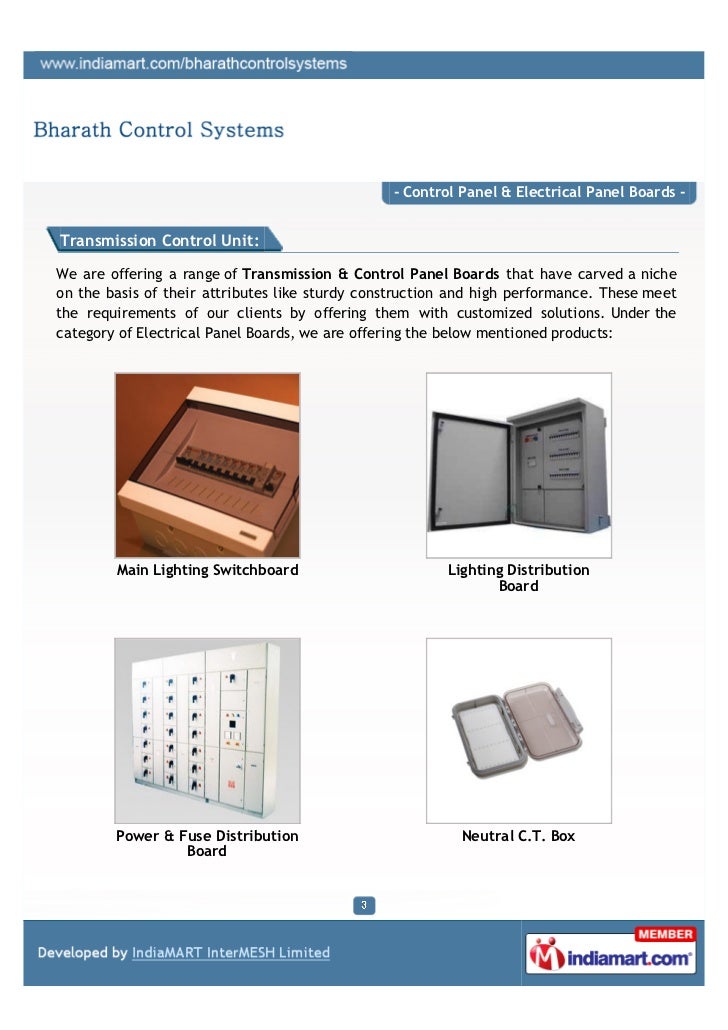 Bharath Control Systems, Coimbatore, Electrical panel Boards
