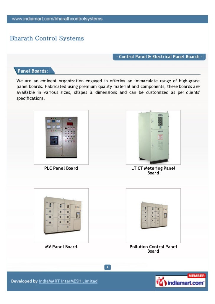 Bharath Control Systems, Coimbatore, Electrical panel Boards