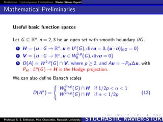 STOCHASTIC NAVIER STOKES EQUATIONS | PDF
