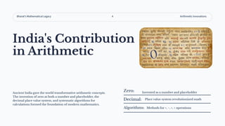 Bharat's Contribution in Arithmetic and Geometry and Their uses in ...