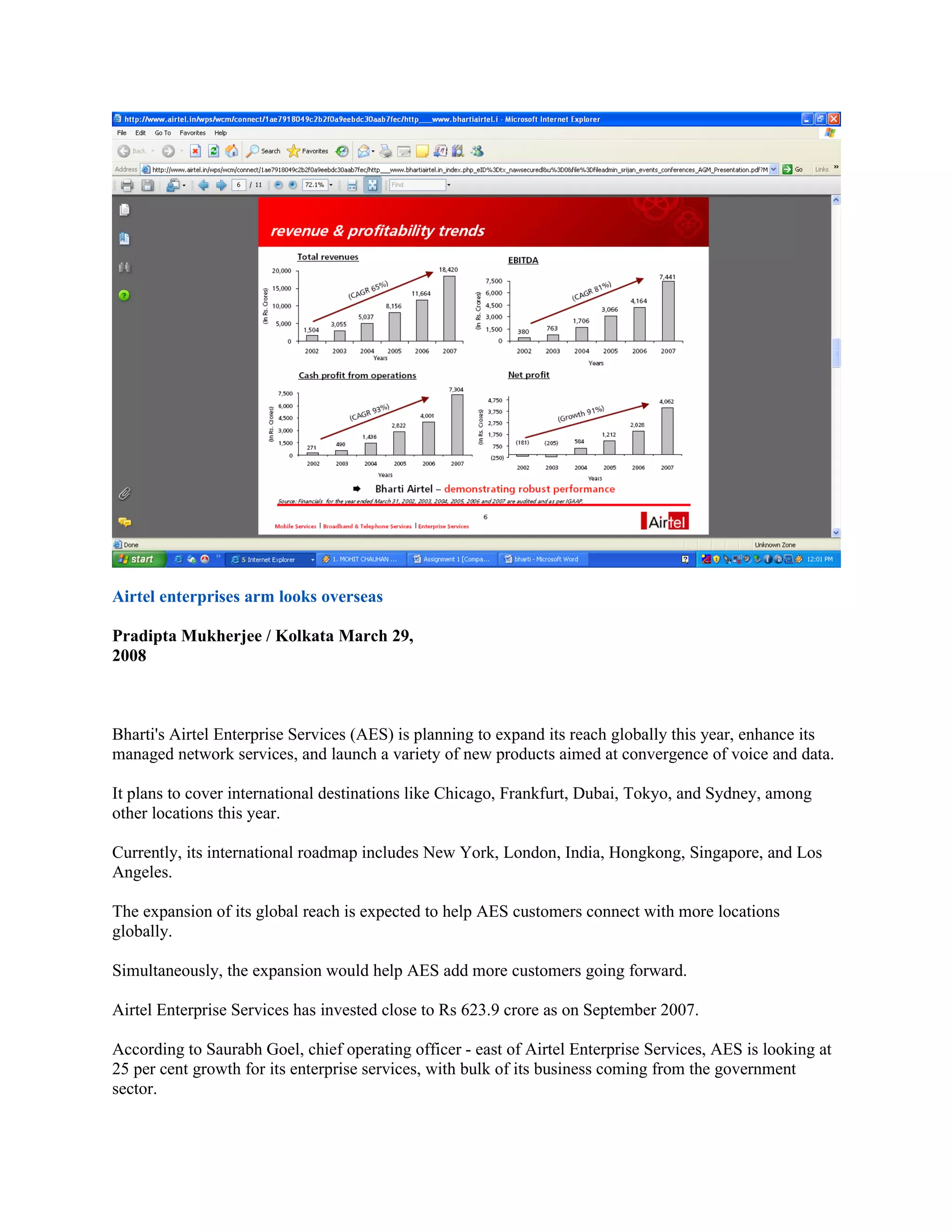 Bharti Analysis-BCG Matrix