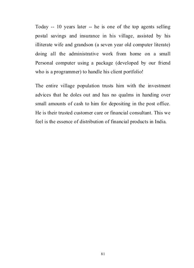 bharti axa agents final modified satisfaction comes from helping others essay