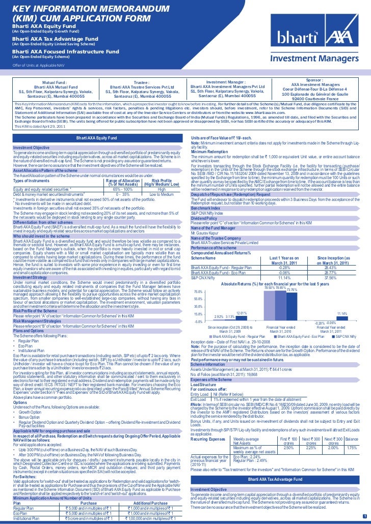 Bharti axa mutual fund application form equity with kim