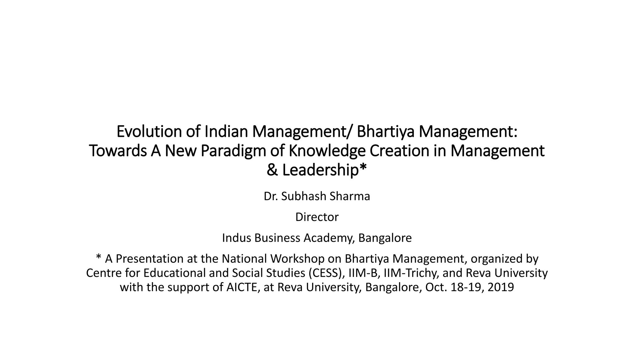 Evolution of Indian Management/ Bhartiya Management | PPTX