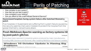 Perils of Patching
• How complex is your system?
• How fast can you test a patch?
• How complete is your testing?
• Can yo...