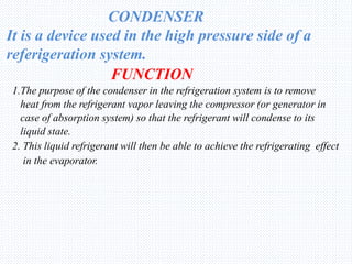 Condensers,expansiondevices,evaporators types | PPTX