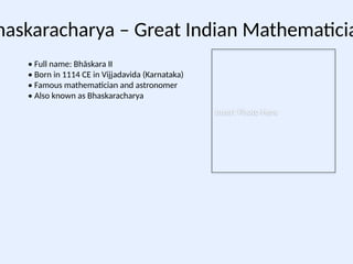 Bhāskara II: The Legacy of a Great Indian Mathematician and Astronomer ...