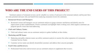Sentiment analysis of Restaurant reviews ppt | PPTX