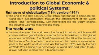 Meaning of Global Economy and its History Structure and Components of
Global Economy
 