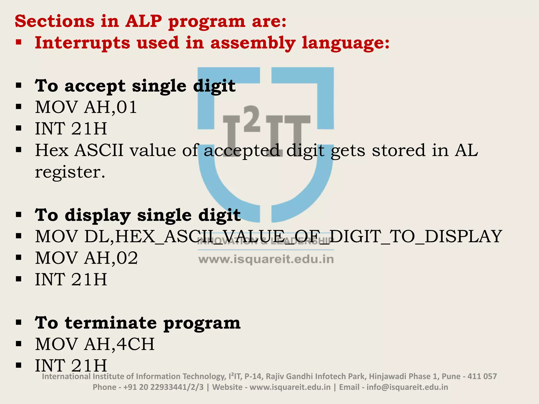 Introduction To Assembly Language Programming | PPT