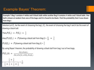 Example Bayes’ Theorem:
 