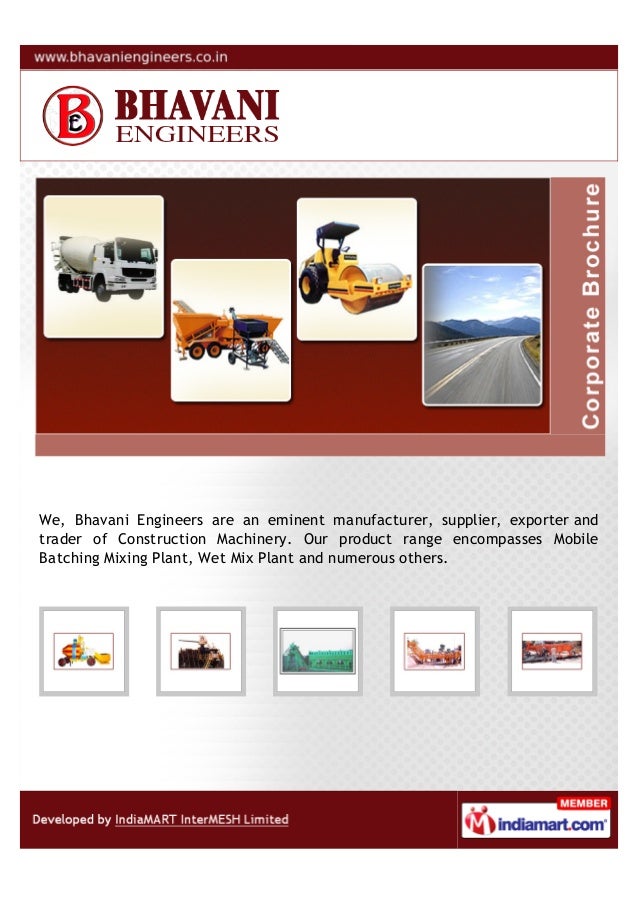 Bhavani Engineers, Gujarat, Industrial Construction Machinery