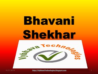 Bhavani
Shekhar
Trainer for WebLogic
Administration, Shell Scripting,
Python Orientation …
4/21/2014 http://VybhavaTechnologies.blogspot.com 1
 